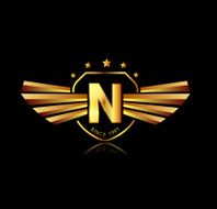 Letter N winged crests logo Alphabet logotype design concept