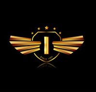 Letter I winged crests logo Alphabet logotype design concept