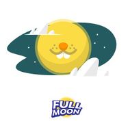full moon with rabbit vector illustration