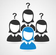 Businessman woman silhouettes Vector icon