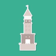 Lighthouse on blue background Modern style flat Vector