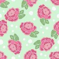 Seamless vector pattern with pink roses N2