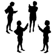 Vector silhouette of business people N33