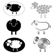 black silhouette of sheep N3