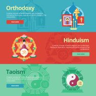Flat banner concepts for orthodoxy hinduism taoism Religion concepts
