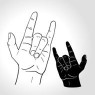 Sign of the horns Rock on hand sign heavy metal