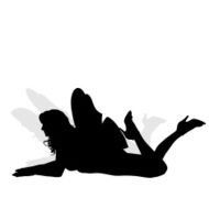 Vector silhouette of a woman N1291