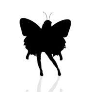 Vector silhouette of a woman N1292