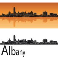 Albany skyline in orange background