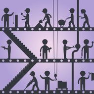 Construction worker silhouettes