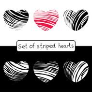 Decorative striped hearts