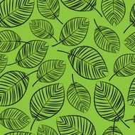 sketch leaves seamless pattern N2