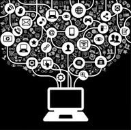 social media network background with icons vector N4