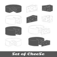 Set of silhouettes cheese