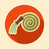 Garden Hose retro flat icon with long shadow