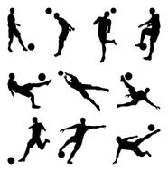 Soccer football player silhouettes