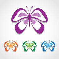 Butterfly icons set great for any use Vector EPS10