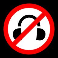 No Headphone icon great for any use Vector EPS10