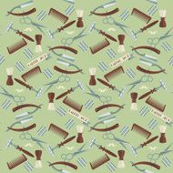 Seamless background pattern of barber shop and hairdresser icons N2