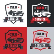Set of vintage style car service label Vector logo design