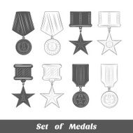 Set of silhouettes medals
