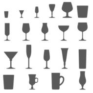 alcohol glasses silhouette set