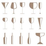 Bottle and cup silhouettes