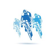Cyclist abstract lines vector design concept