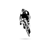 Cyclist abstract lines vector design concept N2