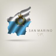 Flag of SAN MARINO as a country with shadow N2
