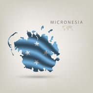 Flag of MICRONESIA as a country with shadow N2