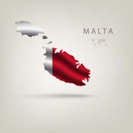 Flag of MALTA as a country with shadow N2