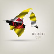 Flag of BRUNEI as a country with shadow N2