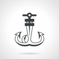 Triple anchor black vector icon