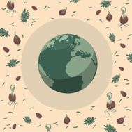 Planet Earth hand drawn background