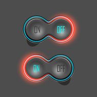 Button Switches with Backlight On and Off Stock Vector Illustration