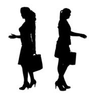 Vector silhouette of businesswoman N73