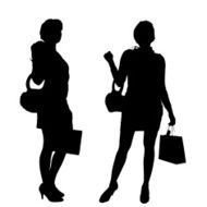 Vector silhouette of a woman N1324