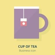 Business icon A cup of tea Flat vector illustration