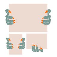Monster hand hold blank paper Vector idea concept