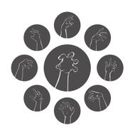 Hands sign for decorate Vector symbol