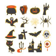 Halloween symbol flat icon for web decorate seasonal Vector icons