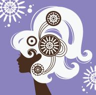 Background with beautiful girl silhouette N4