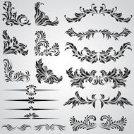 Calligraphic design elements and page decoration vintage frames
