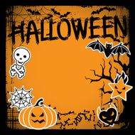 Vector background of Halloween-related objects and creatures N3