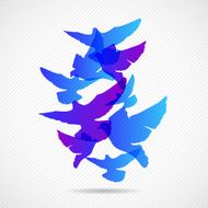 Vector pigeons background design Collorfull EPS 10 concept