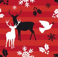 Christmas reindeer and peace dove pattern
