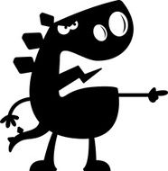 Cartoon Stegosaurus Silhouette Angry