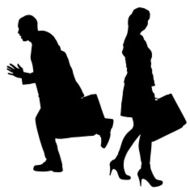 Vector silhouette of a people N152