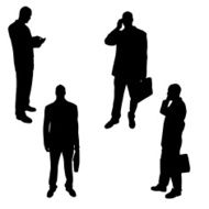 Vector silhouette of business people N34